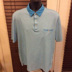 Men's Td Thomas Dean Blue Polo Shirt large